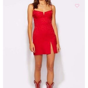 Blue Life red dress w. Side slit